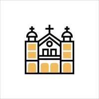 A church icon with a cross on top vector