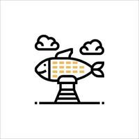 Fish on a tower icon illustration vector