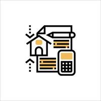 A house and a calculator icon vector