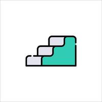 A stairway icon with a green and blue color vector