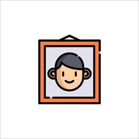 A man's face in a frame icon vector