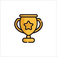 A gold trophy cup icon on a white background vector
