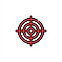 A red target with a cross in the center vector