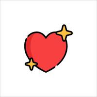 A red heart with stars on it vector