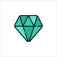 A diamond icon in a line style vector