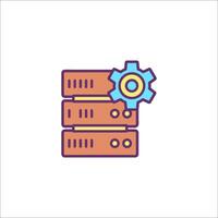 Server icon with gears and a cog vector