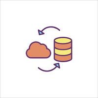 A cloud and a stack of data vector