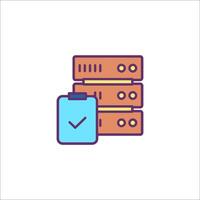 A server with a check mark icon vector