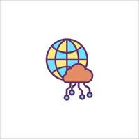 The cloud and the globe icon vector