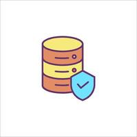 A stack of data with a shield icon vector
