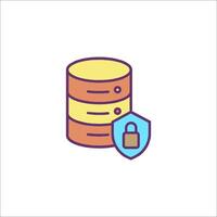A file with a padlock on top of a stack of data vector