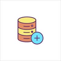 A stack of data and a plus icon vector