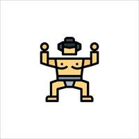 A man in a suit is doing a squat vector