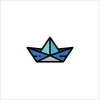 A blue paper boat icon on a white background vector