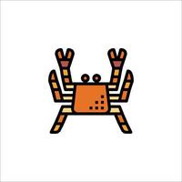 A crab icon in a line style vector