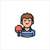 A man holding a ping pong ball icon vector