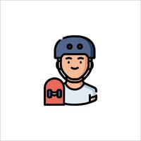 A man with a skateboard icon vector
