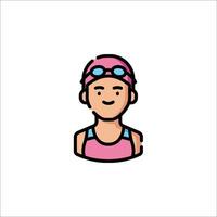 A woman in a swim cap and goggles vector