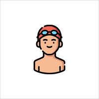 A man in a swim cap and goggles vector