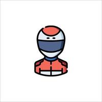 A cartoon character wearing a helmet vector