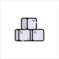 Dice icon in a line style on a white background vector