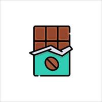 A chocolate bar with a coffee bean on top vector