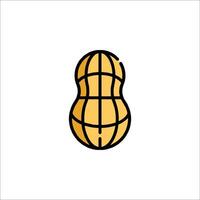 A peanut is shown in a flat style vector