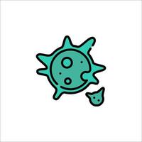 A cartoon virus with a green background vector