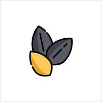 A black and yellow leaf icon on a white background vector
