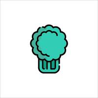A green broccoli icon on a white background vector