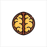 A cartoon brain icon on a white background vector