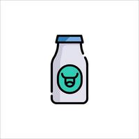 A bottle of milk with a cow face on it vector