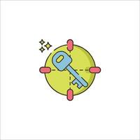 A key in a compass icon vector