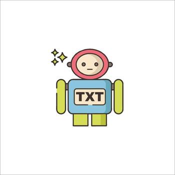 A robot with the word text on it vector