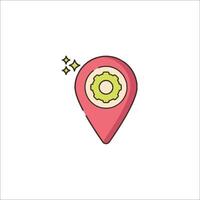 A location pin with a green ring on it vector