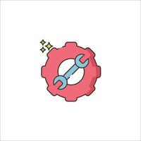 A gear wheel with a wrench on it vector