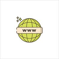The world wide web icon with a globe vector