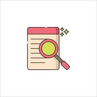 A magnifying glass and a document icon vector