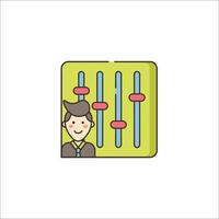 A man with a microphone and a bar graph vector