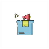 A blue box with a megaphone on top vector