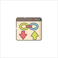 A web page with an arrow pointing to the right vector