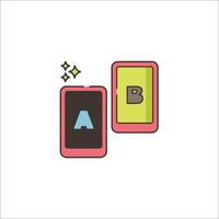 A smartphone with the letter b on it vector