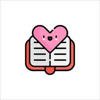 A book with a heart on it and a smile vector