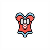 A red swimsuit with a bow on it vector