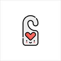 A cute little heart shaped lock with a red heart on it vector
