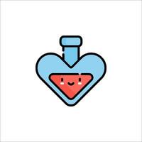 A cartoon heart shaped bottle with a watermelon inside vector