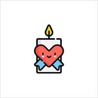 A candle with a heart on it vector
