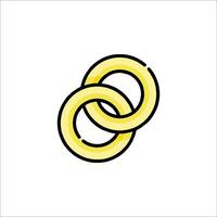 Two rings are shown in a line drawing vector