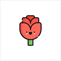 A red flower with a smiley face on it vector