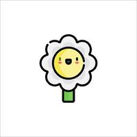 A cartoon flower with a smile on it vector